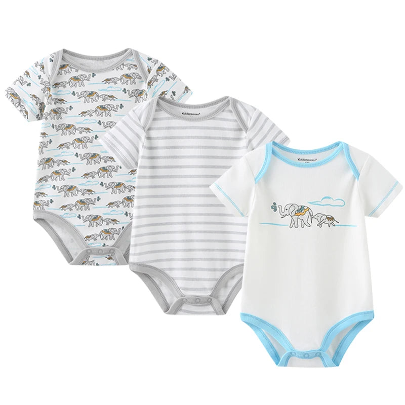 Girl and Boy Baby Rompers Short Sleeve Jumpsuits Set