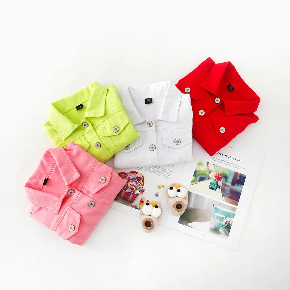 Newborn Candy Color Denim Jacket