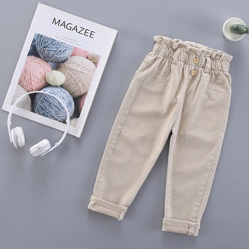 Children'S Carrot Pants 2021 New Autumn Clothes Children'S Clothing Girls' Solid Color Footwear Casual Pants
