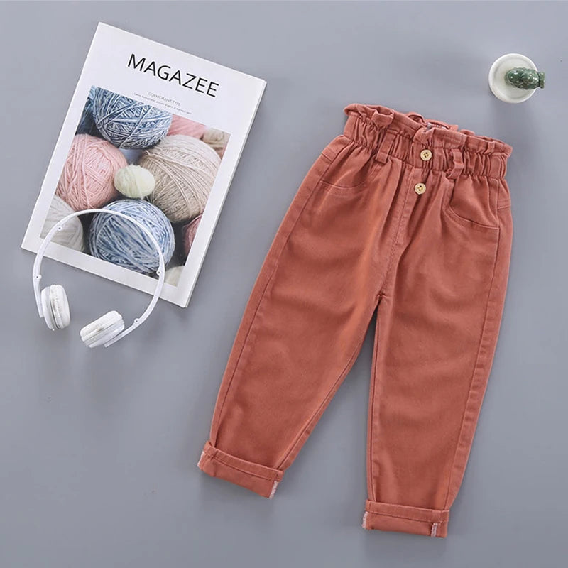 Children'S Carrot Pants 2021 New Autumn Clothes Children'S Clothing Girls' Solid Color Footwear Casual Pants