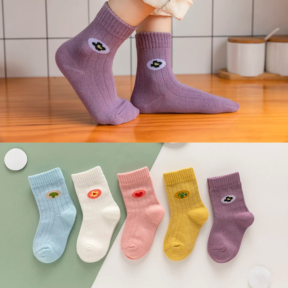 Baby, Boy and Girl's Socks 5Pairs/Lot Cute Cartoon Animal Prints