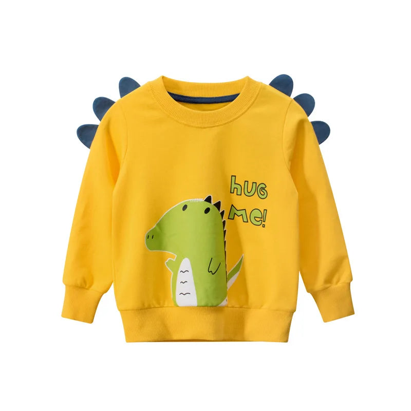 Spring Boys Clothing with Dinosaur Cartoon Sweatshirts Ages 1 to 9 year old
