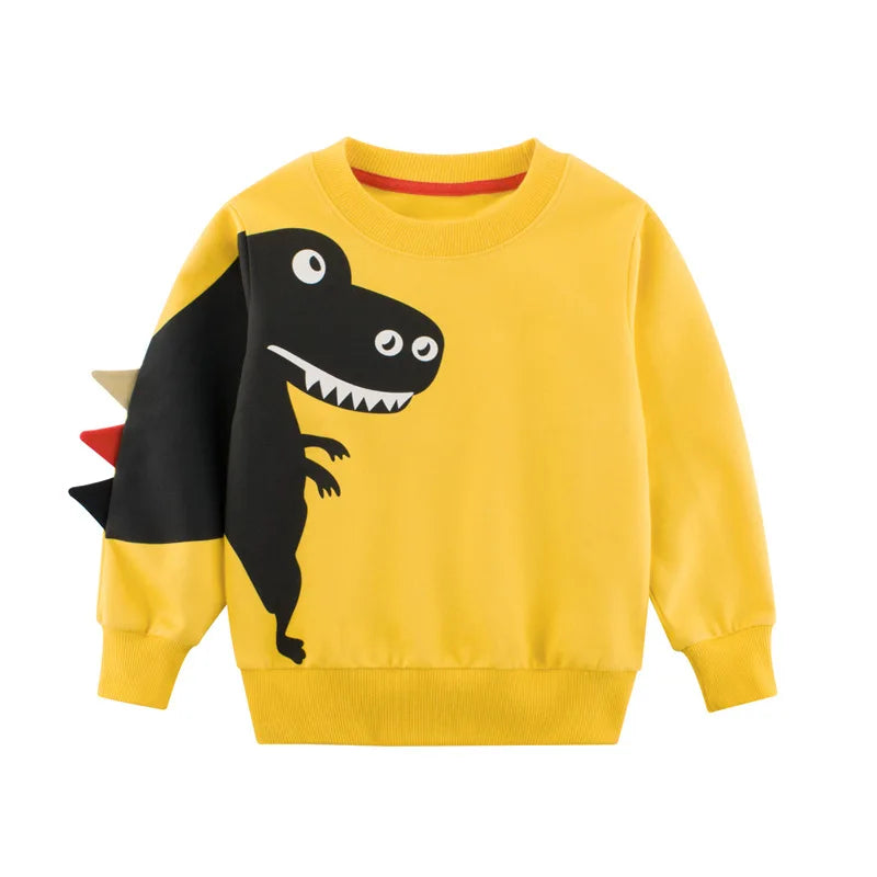 Spring Boys Clothing with Dinosaur Cartoon Sweatshirts Ages 1 to 9 year old