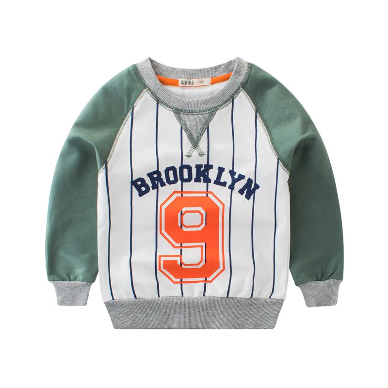 Spring Boys Clothing with Dinosaur Cartoon Sweatshirts Ages 1 to 9 year old