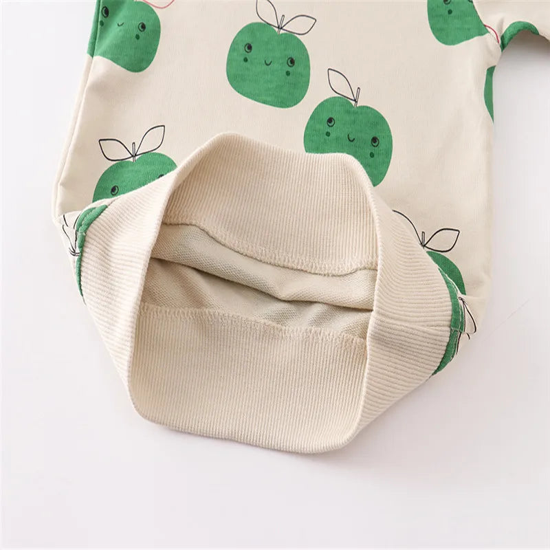 Jumping Meters New Arrival Apples Print Girls Sweatshirts Hot Selling Children's Clothes Long Sleeve Autumn Shirts
