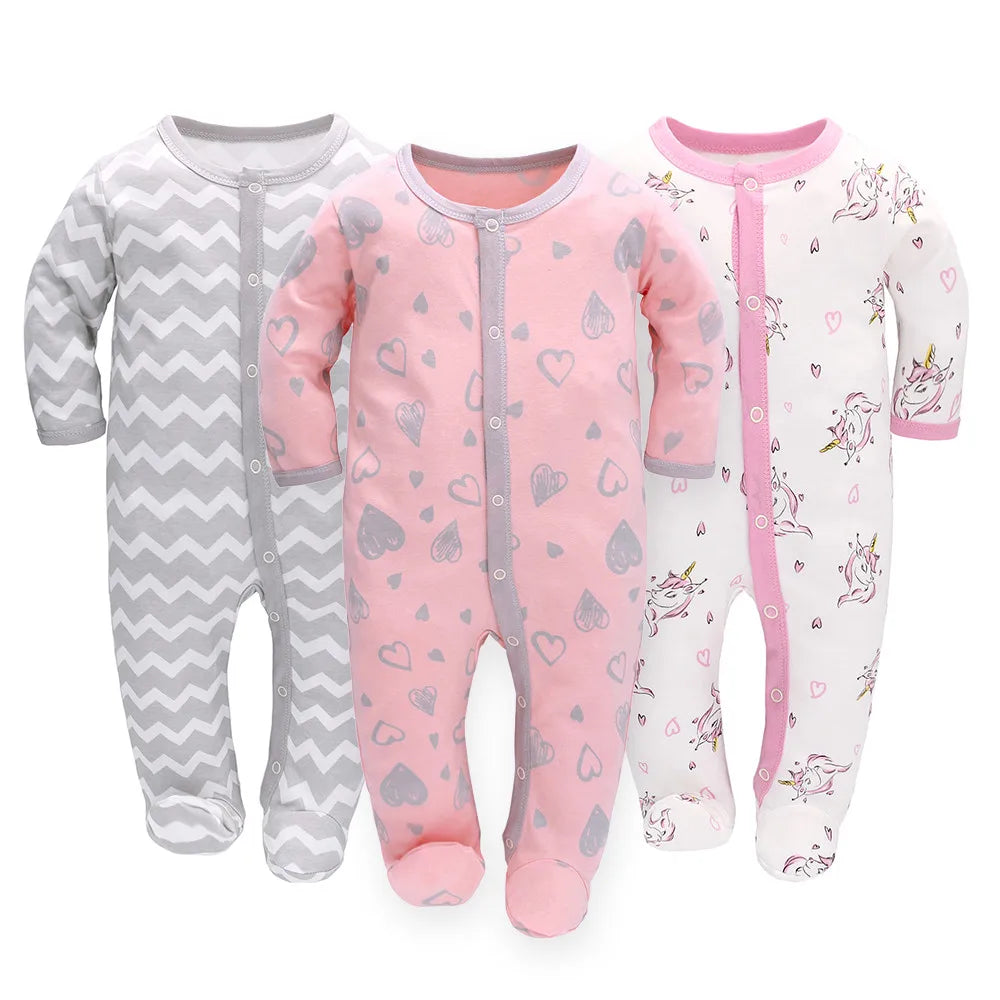 Girls and Boys Baby/Toddler Cotton Rompers/Jumpsuit 3pcs Set