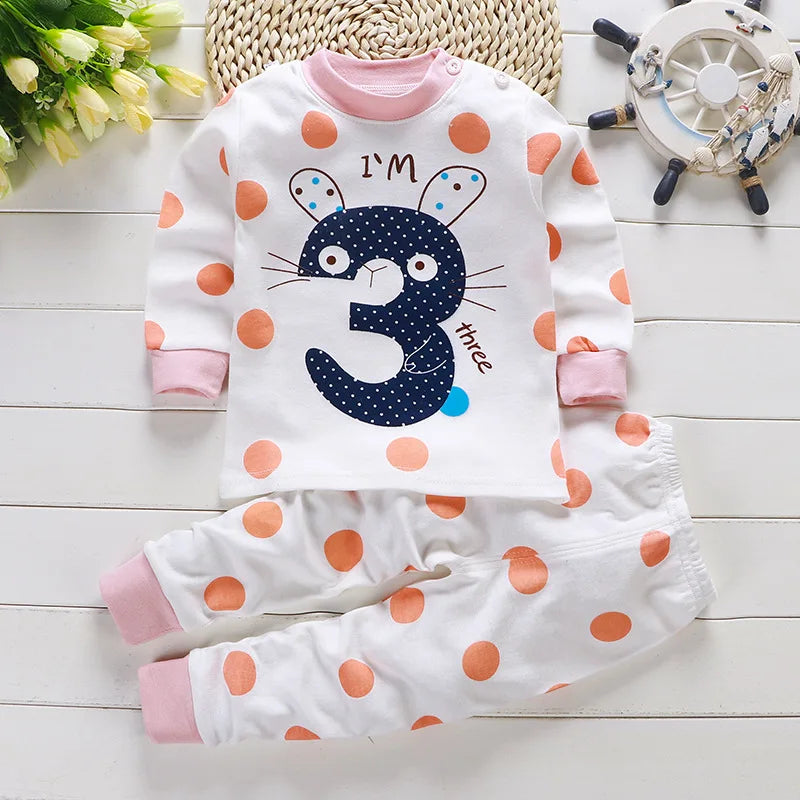 Baby Clothing Sets with Cartoon Details for Ages 0-3 Years Old