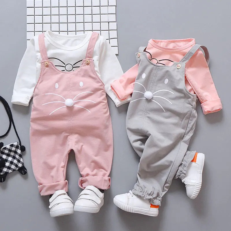 Spring newborn baby girls clothes sets fashion suit T-shirt + pants suit baby girls outside wear sports suit clothing sets