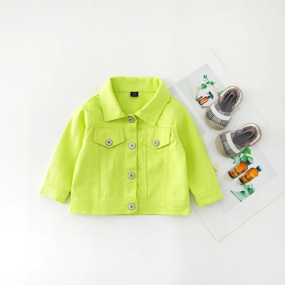 Newborn Candy Color Denim Jacket