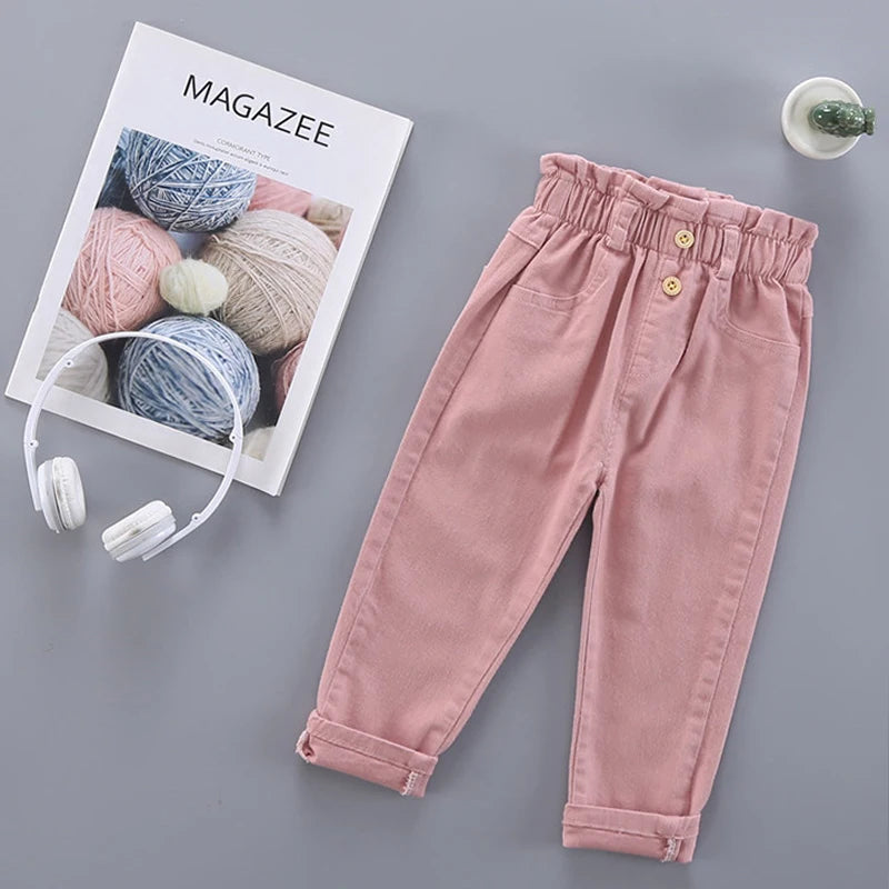 Children'S Carrot Pants 2021 New Autumn Clothes Children'S Clothing Girls' Solid Color Footwear Casual Pants