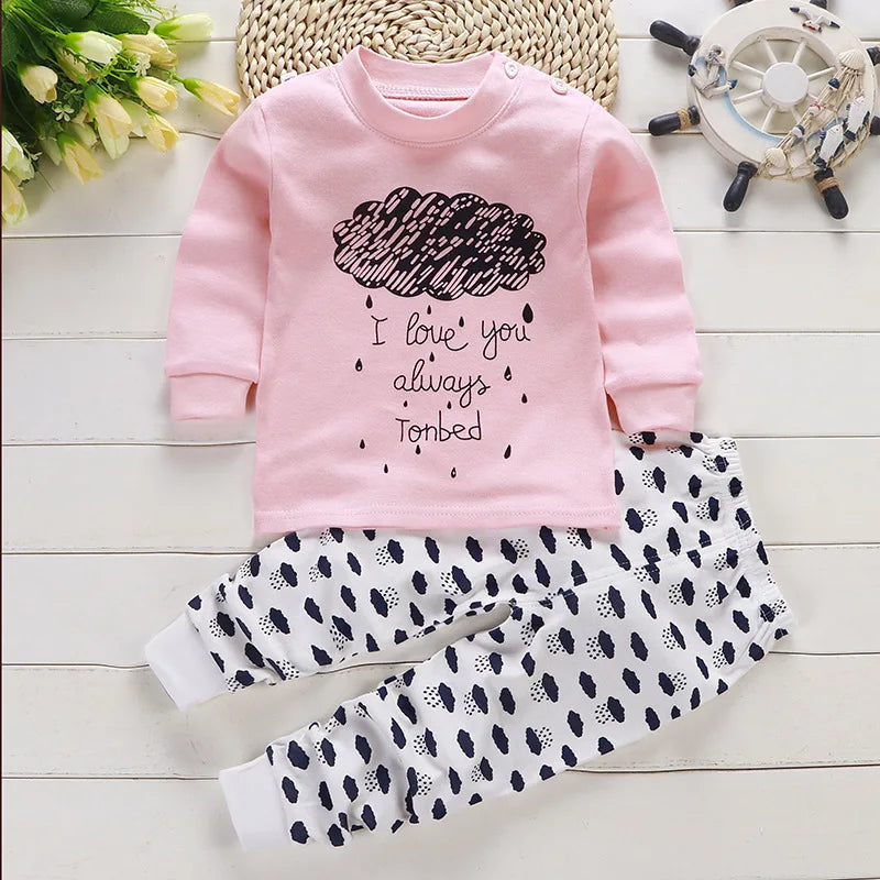 Baby Clothing Sets with Cartoon Details for Ages 0-3 Years Old