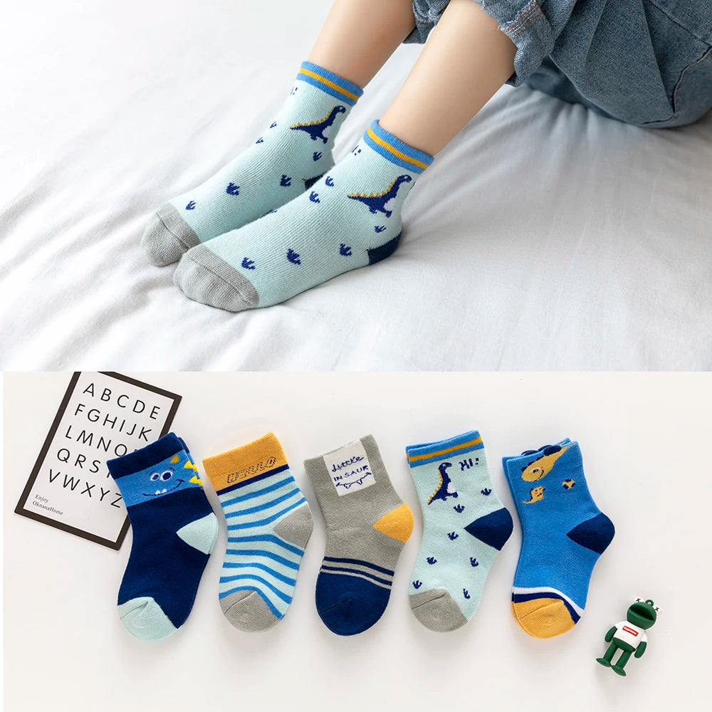 Baby, Boy and Girl's Socks 5Pairs/Lot Cute Cartoon Animal Prints