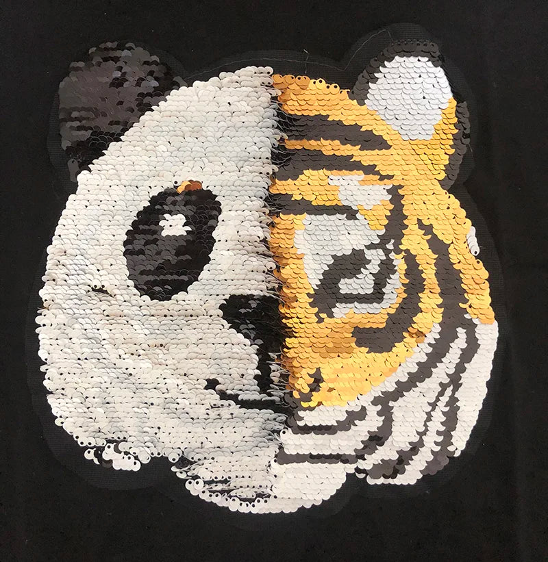 Panda Tiger Dinosaur Sequin Children T Shirt for Boys Tshirts Kids T Shirt Cartoon Print Summer Tops T-shirts for Baby Clothes