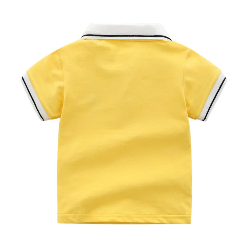 Summer Solid Color Boys Shirts Cotton Kids Polo T-shirts Toddler Tops Tees Quality Children's Clothes