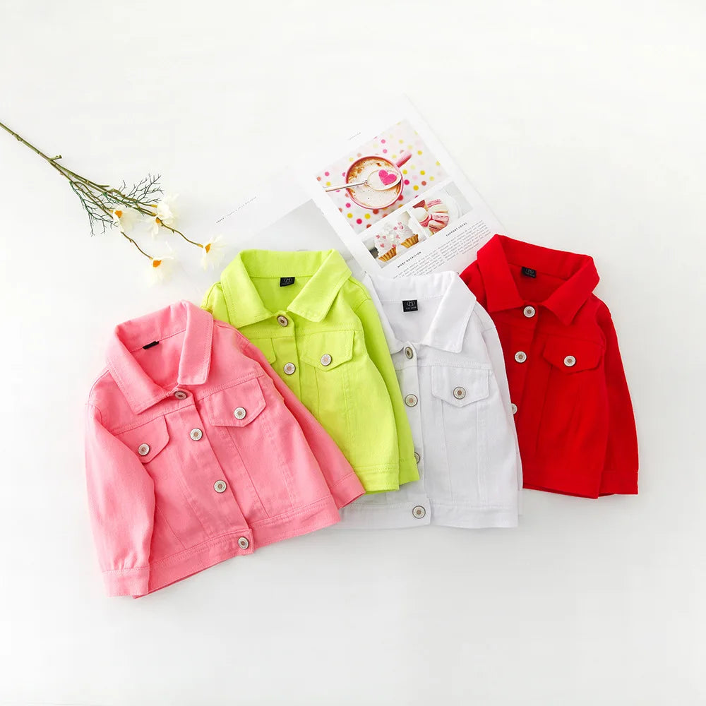 Newborn Candy Color Denim Jacket