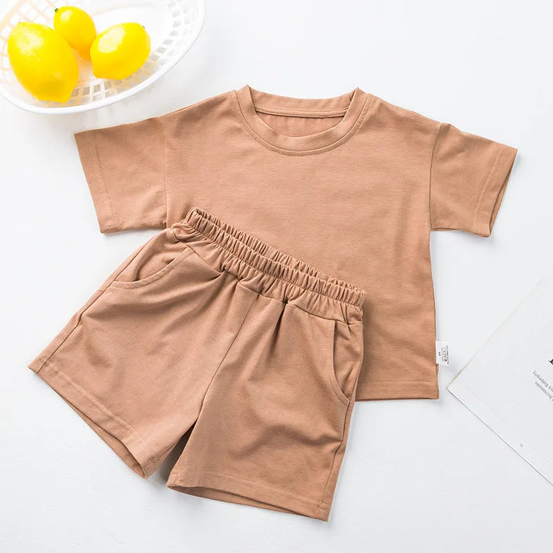 Tracksuits 2pcs sets for Boy and Girl, T-Shirt Shorts Set
