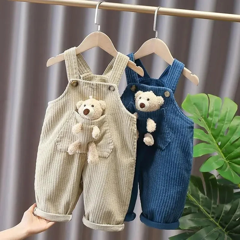 Children's Bear Corduroy Overalls for Girls and Boys ages 1-4 years old