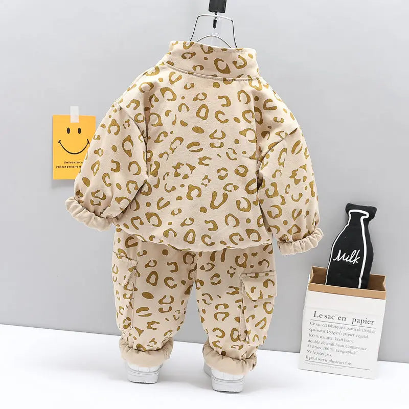 Hot Sport New Spring Autumn Cotton Children Clothes Baby Boys Girls Full Printe Hoodies Pants 2Pcs/Set Out Kid Fashion Clothing
