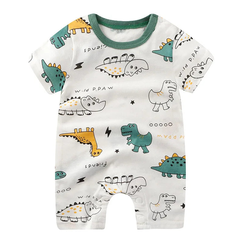 Summer Cartoon Baby Boy Girl clothing Rompers Short sleeve cotton Infant Newborn Clothes Jumpsuit For 0-18 Toddlers Bebe Outfits