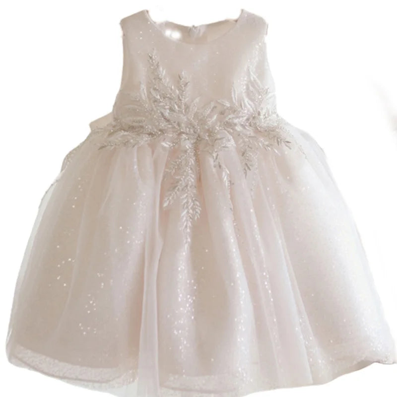 Infant White Lace 1st 2nt Birthday Dress Baby Girls Princess Cake Dresses Toddler Wedding Baptism Ball Gown Children Clothes