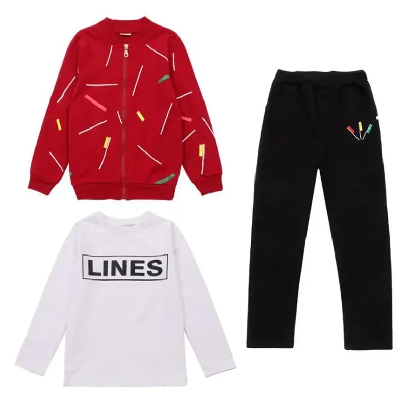 Big Boys Clothes Set Autumn Winter Cotton Cartoon 3pcs Baby The Boy Tracksuit Children's Casual Suit Kids Clothing Set