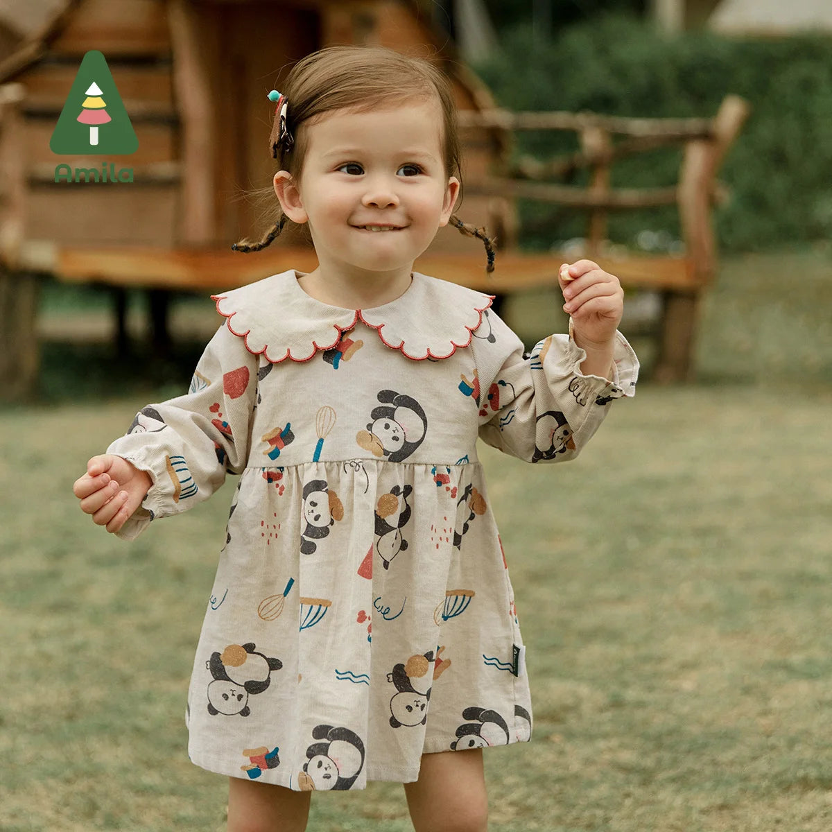 Baby Dress Cute Cartoon Corduroy A-line Dresses