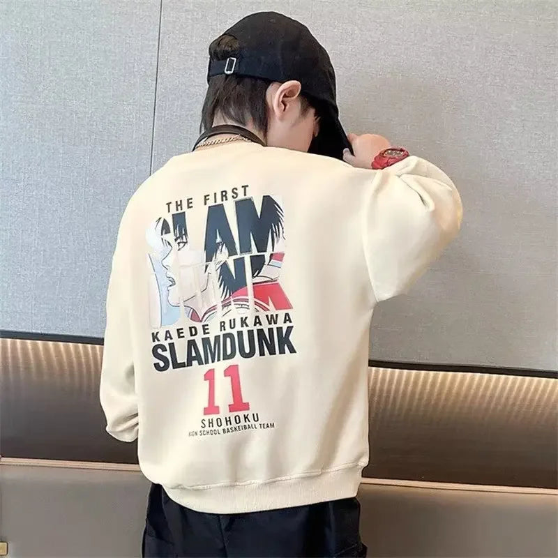 Spring & Autumn Boys Fashion Cartoon Print Casual Sweatshirts Children's O-Neck Personalized Versatile Pullover Kids Clothes