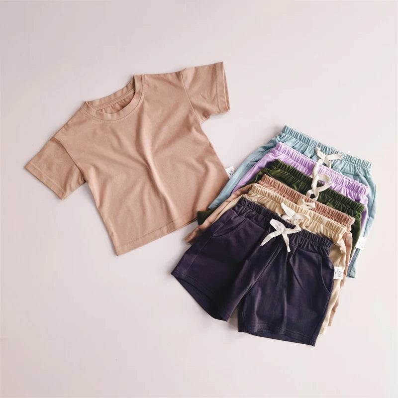 Tracksuits 2pcs sets for Boy and Girl, T-Shirt Shorts Set