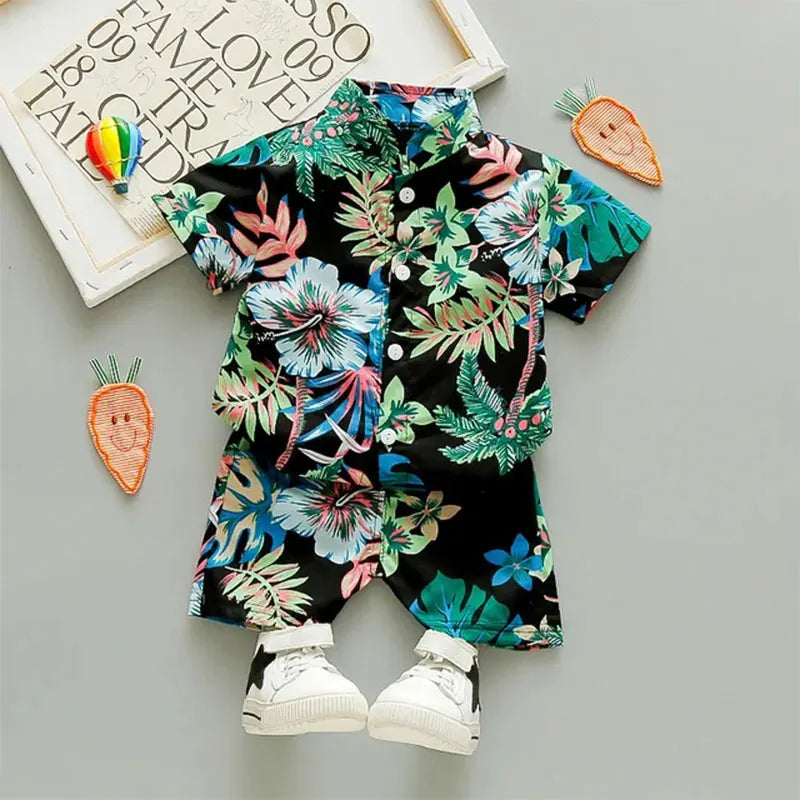 Baby Boys and Boys Floral Printed Clothes sets For children ages 1-6