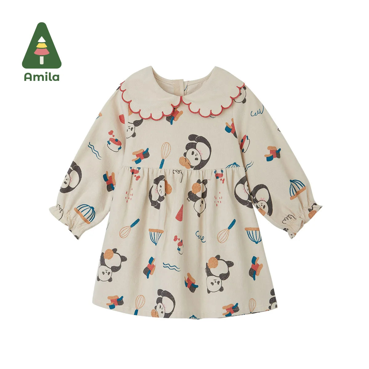 Baby Dress Cute Cartoon Corduroy A-line Dresses