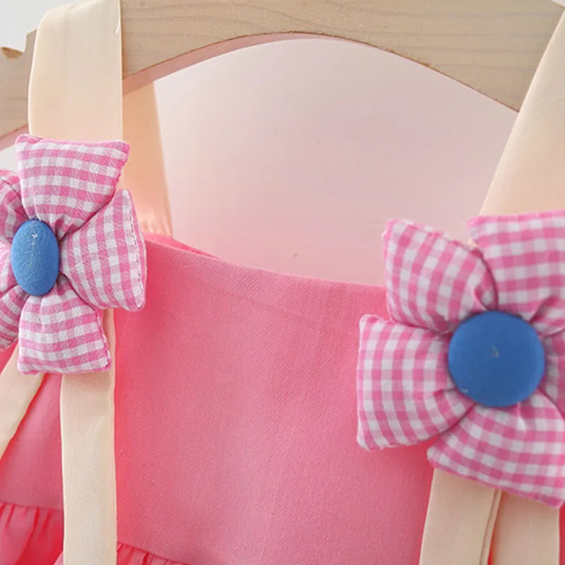 Summer Baby Girl Children's Clothes Solid Color Infant Suspender Dresses Simple Thin Kids Costume 0 To 3 Years Old Toddler