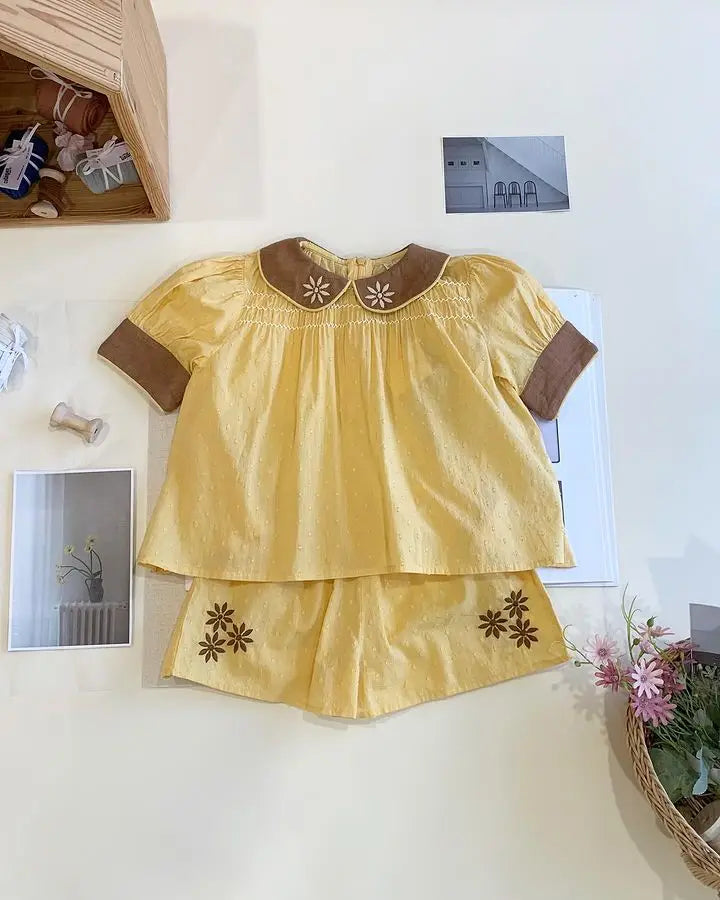 Girls High Quality Embroidery Clothing Sets Various Ages and colors