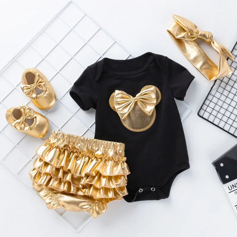 Newborn Baby Clothes Bodysuit For Newborn Top Short-Sleeve One Year Birthday Clothes Baby Girl Kids Rompers Playsuit