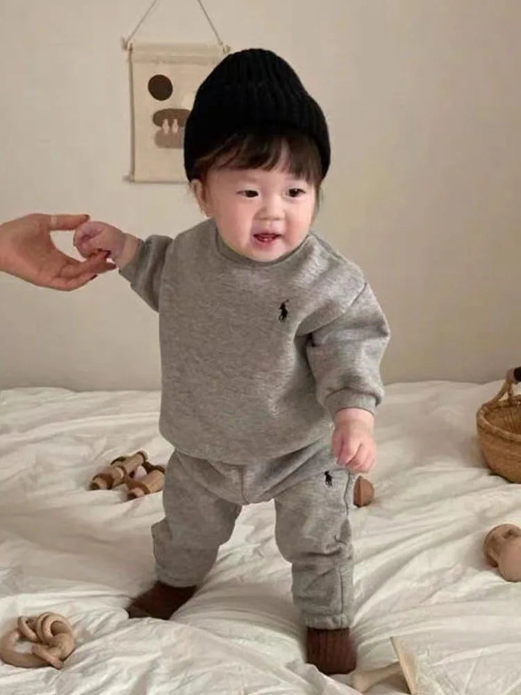 Boys Spring Sports Round Neck Sweater Set Children's Wear Two Piece Children Clothes Children's Top And Bottom Clothes Set Kids