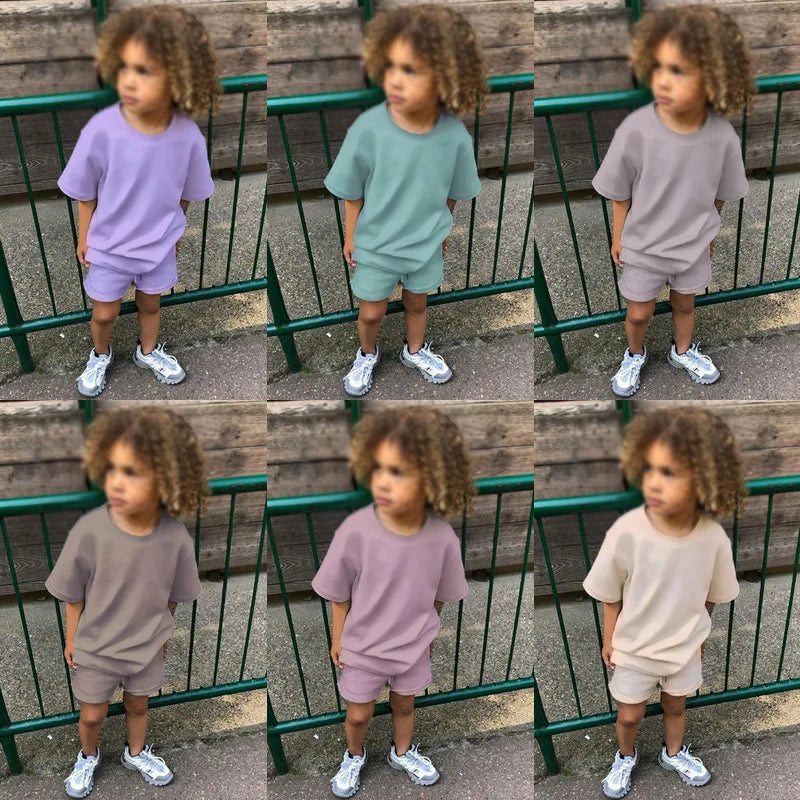 Tracksuits 2pcs sets for Boy and Girl, T-Shirt Shorts Set