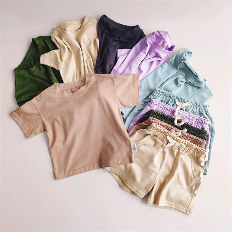 Tracksuits 2pcs sets for Boy and Girl, T-Shirt Shorts Set