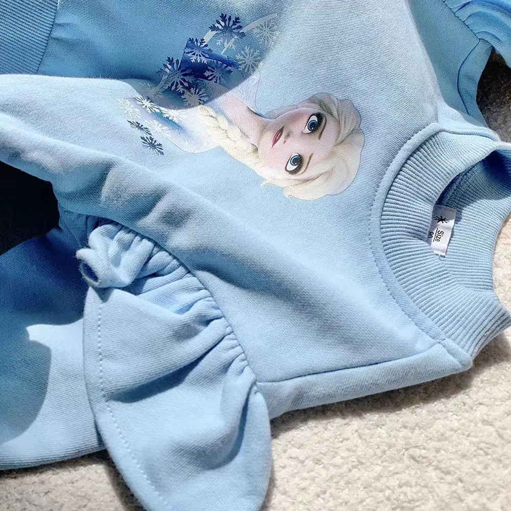 New Girls Tops Quality Cotton Disney Frozen Elsa Kids Clothes Tee Shirt Girl Clothing Long Sleeves for Children's T-shirt