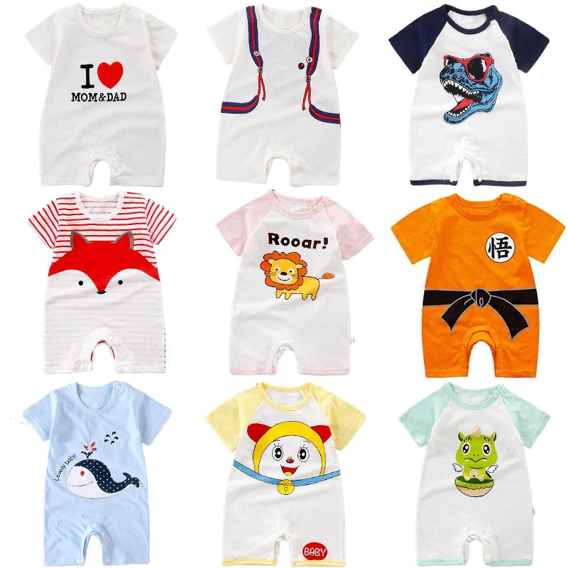 Cotton baby romper short-sleeved clothes summer baby universal boys girls Babies Toddler's Costume Kids Pyjamsa Newborn Infant