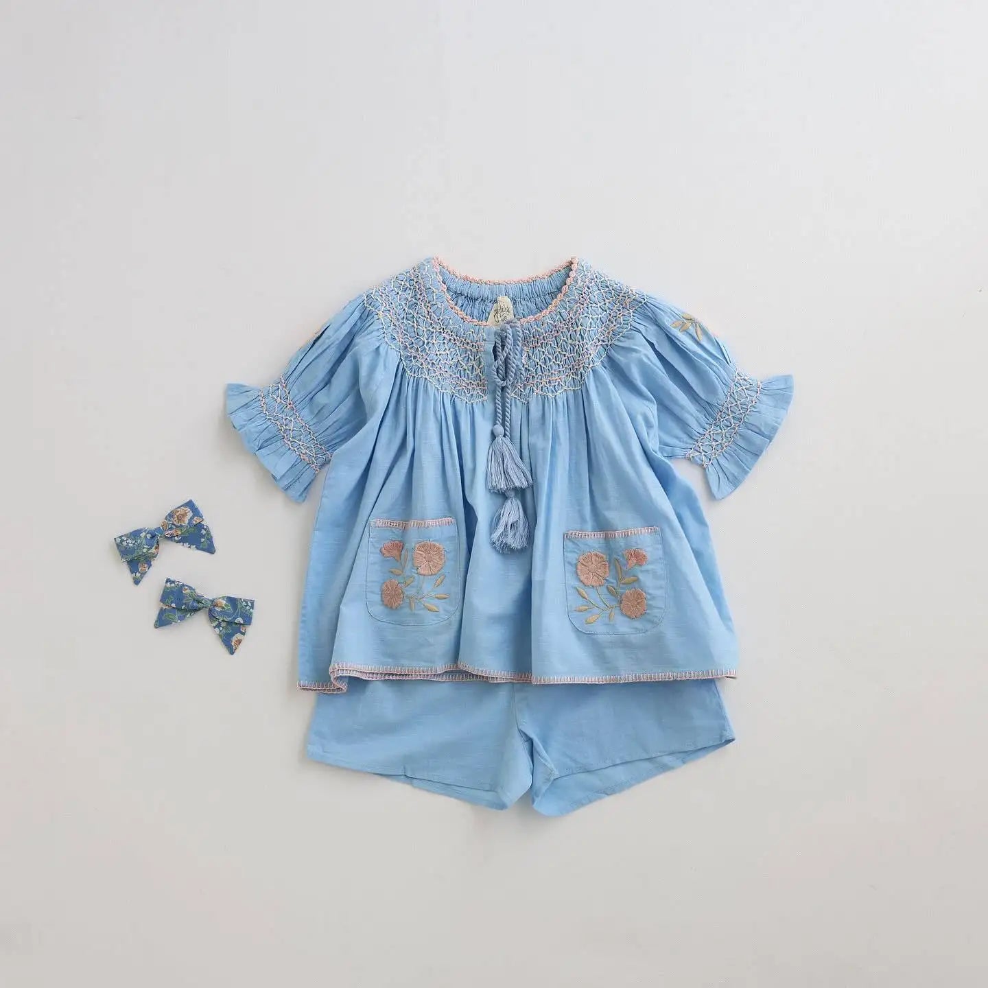 Girls High Quality Embroidery Clothing Sets Various Ages and colors