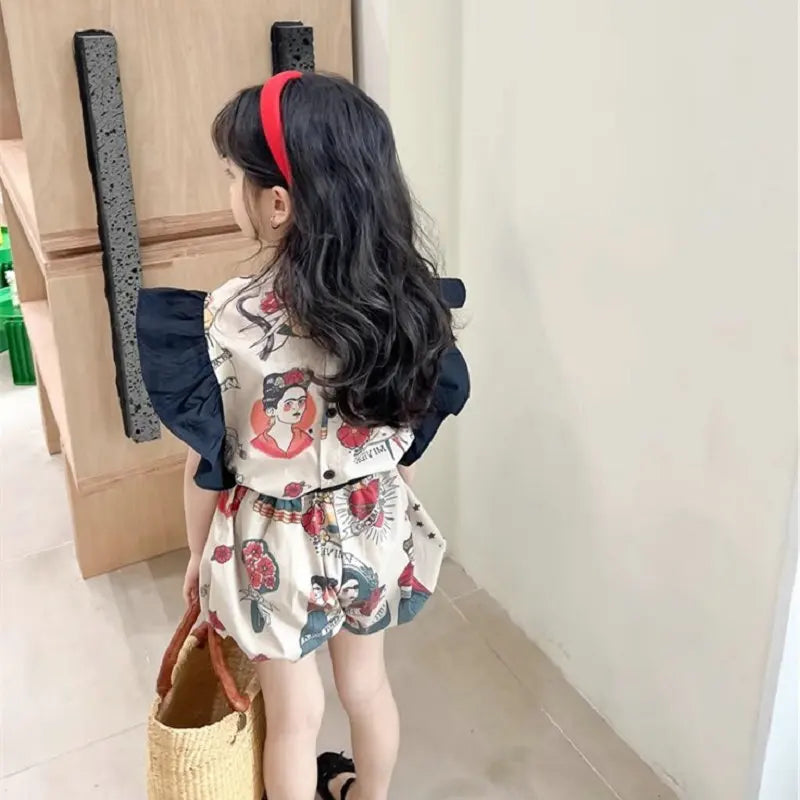 Girl's Cartoon Two-piece Suit