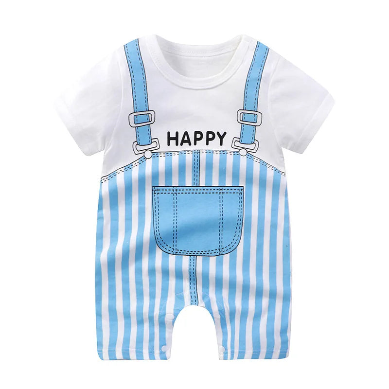 Summer Cartoon Baby Boy Girl clothing Rompers Short sleeve cotton Infant Newborn Clothes Jumpsuit For 0-18 Toddlers Bebe Outfits