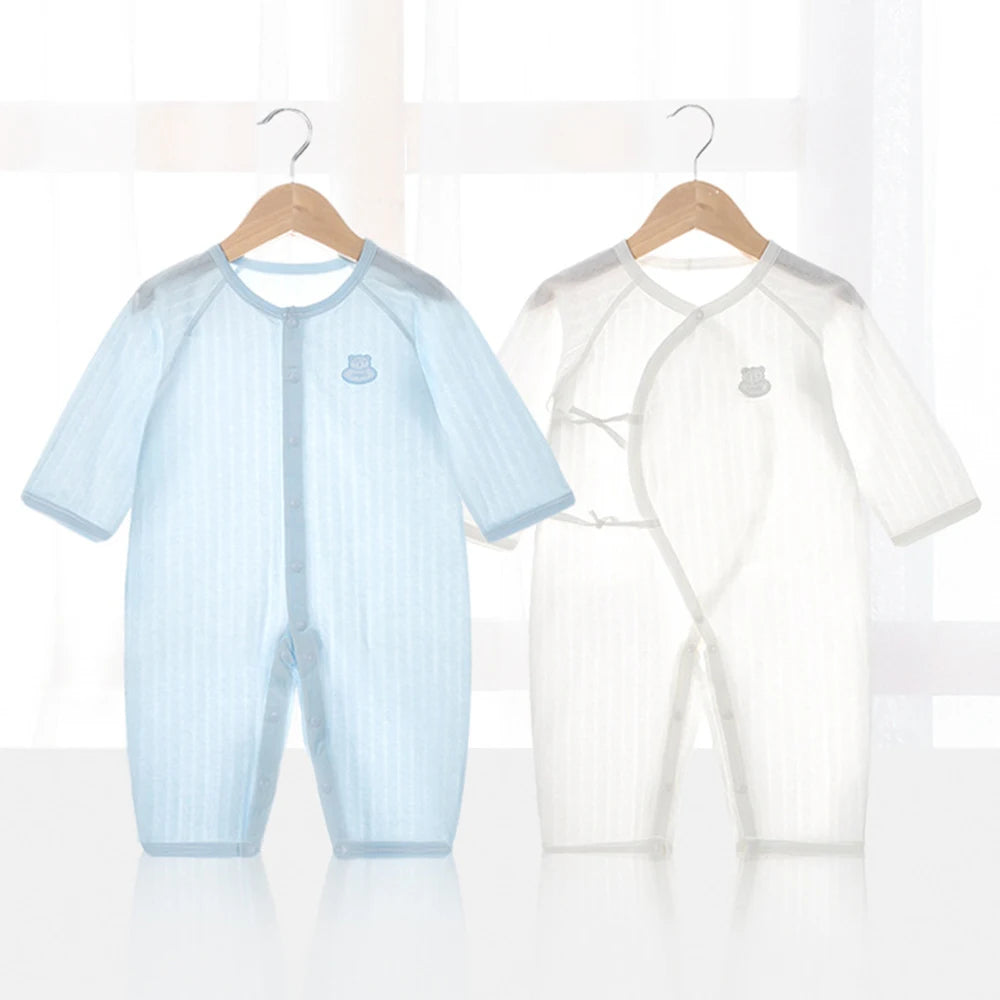 Summer Thin Baby Boy Girl Clothes Short-sleeved Cotton Solid Newborn Baby Soft Romper Newborn Clothing For 0-3 Years