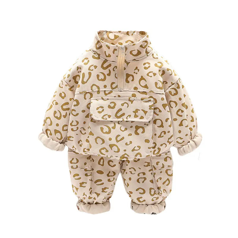 Hot Sport New Spring Autumn Cotton Children Clothes Baby Boys Girls Full Printe Hoodies Pants 2Pcs/Set Out Kid Fashion Clothing
