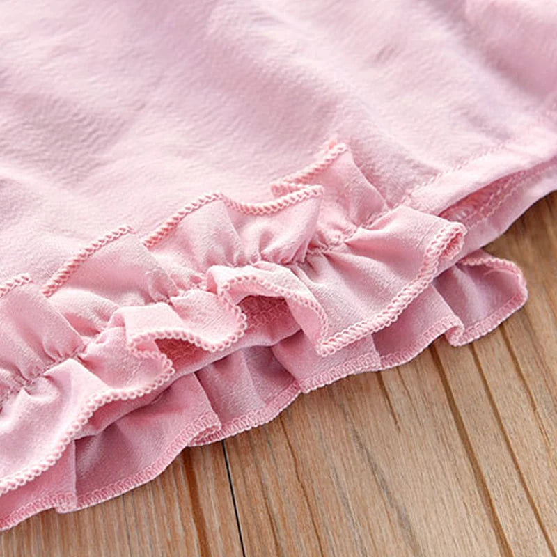 Humor Bear NEW Girls Clothing Set Sleeveless Summer Ice Cream Bow Top T-shirt+Pants 2Pcs Suit Toddler Children's Clothes