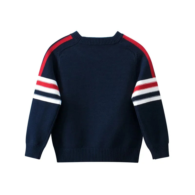 Brand Children's Sweater 2024 Spring Boys Clothes Girls Long Sleeve O-Neck Striped Knitted Jumper Top Kids Pullovers Dropship