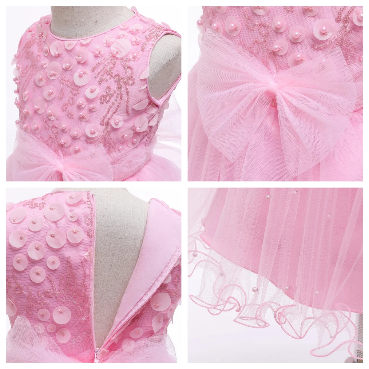 Girls Communion Kid's Festa Junina Princess Dresses Kids Elegant Parties Flower Wedding 2 4 7 9 10 Years Old Children's Clothes