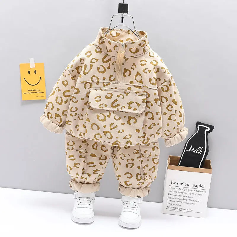 Hot Sport New Spring Autumn Cotton Children Clothes Baby Boys Girls Full Printe Hoodies Pants 2Pcs/Set Out Kid Fashion Clothing