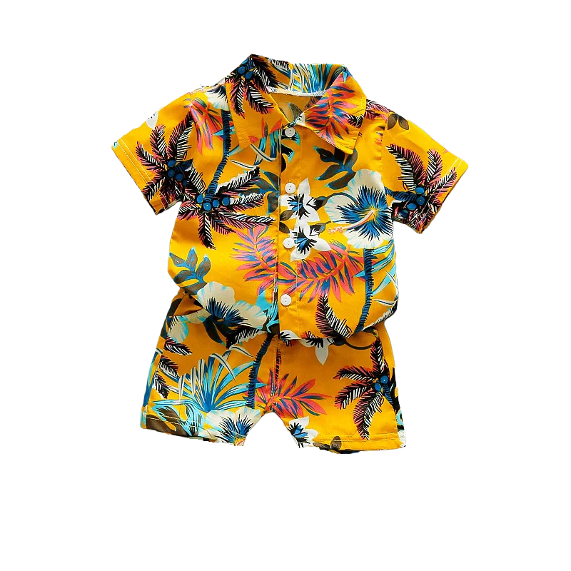 Baby Boys and Boys Floral Printed Clothes sets For children ages 1-6