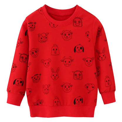 Jumping Meters New Arrival Apples Print  Girls Sweatshirts Hot Selling Children's Clothes Long Sleeve Autumn Shirts