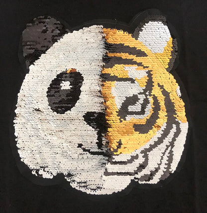 Panda Tiger Dinosaur Sequin Children T Shirt for Boys Tshirts Kids T Shirt Cartoon Print Summer Tops T-shirts for Baby Clothes